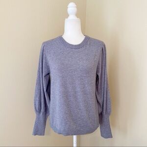 Magaschoni Balloon Puff Sleeve Crew Neck Gray Sweater - M